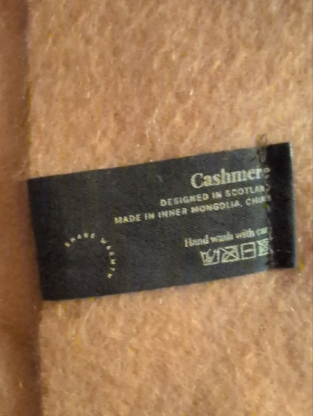Unisex Camel Cashmere Scarf